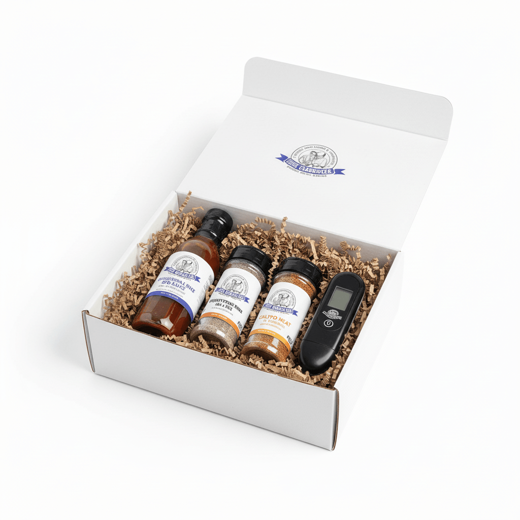 Uncle Clarence BBQ Original Gift Box – Sauce, Rub & Thermometer (Limited Edition Logo) - Uncle Clarence BBQ