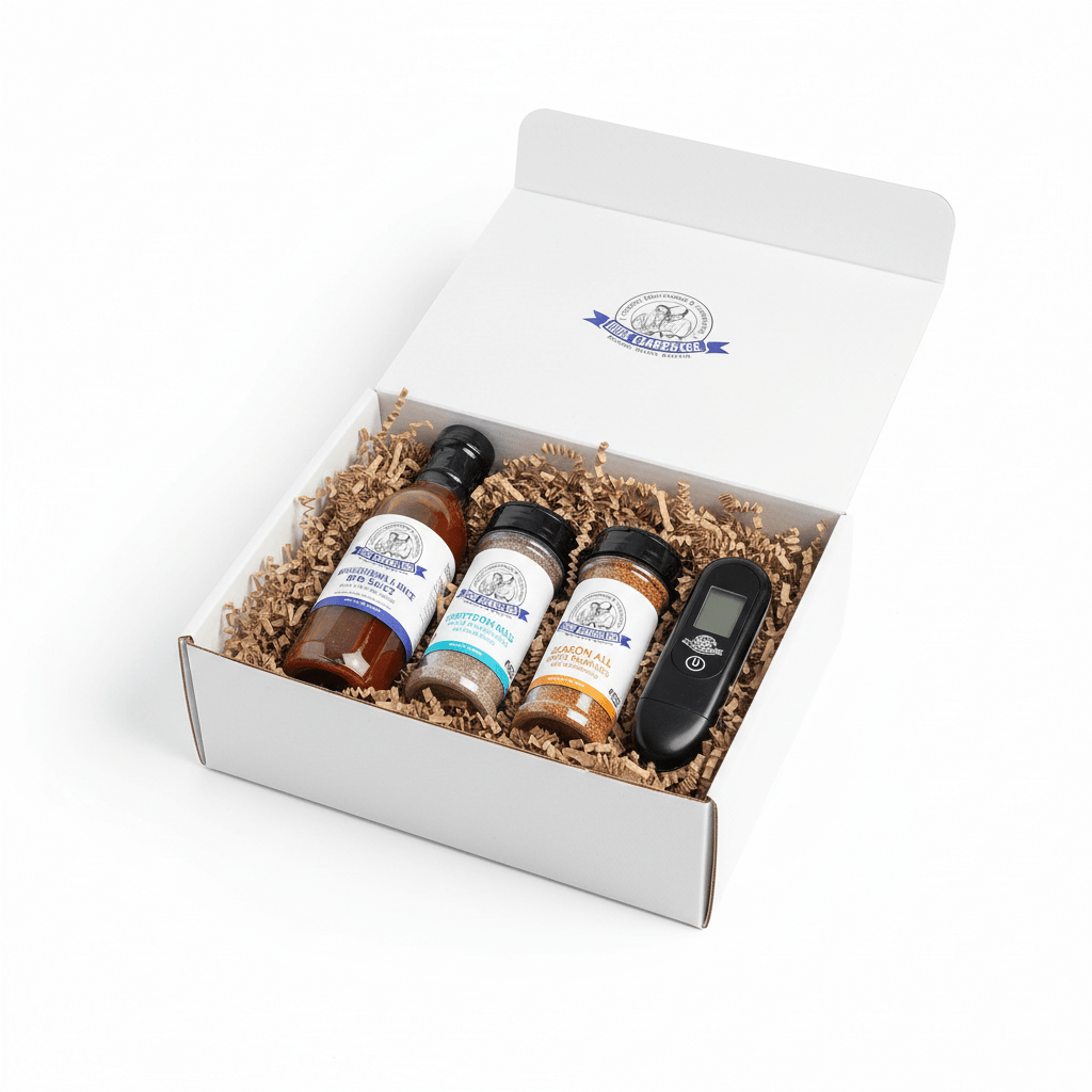 Uncle Clarence BBQ Original Gift Box – Sauce, Rub & Thermometer (Limited Edition Logo) - Uncle Clarence BBQ