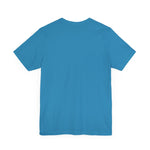 Back view of a blue Revolution BBQ flavors t-shirt, ideal for barbecue enthusiasts