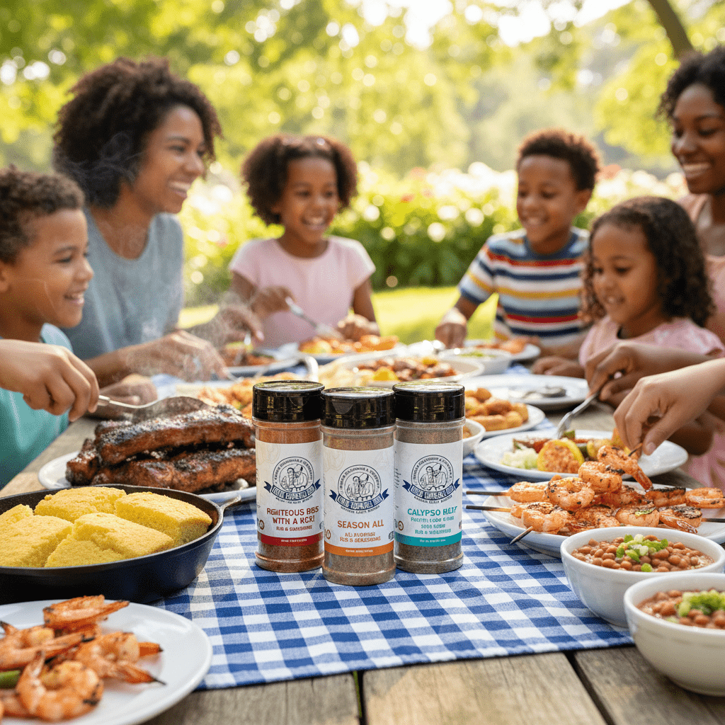 Uncle Clarence BBQ Spice Trio Gift Box – Righteous Ribs With a Kick • Season All • Calypso Heat - Uncle Clarence BBQ