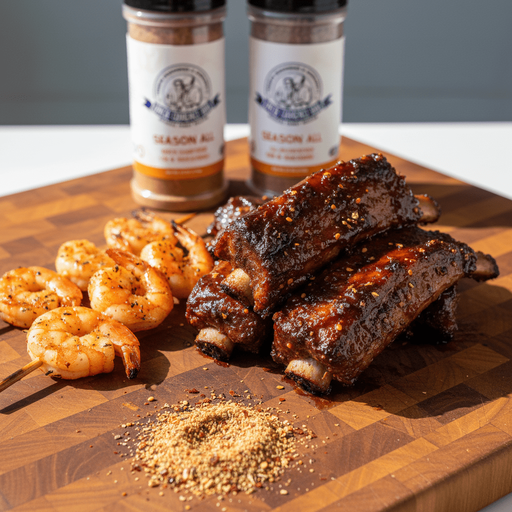 Uncle Clarence BBQ Spice Trio Gift Box – Righteous Ribs With a Kick • Season All • Calypso Heat - Uncle Clarence BBQ