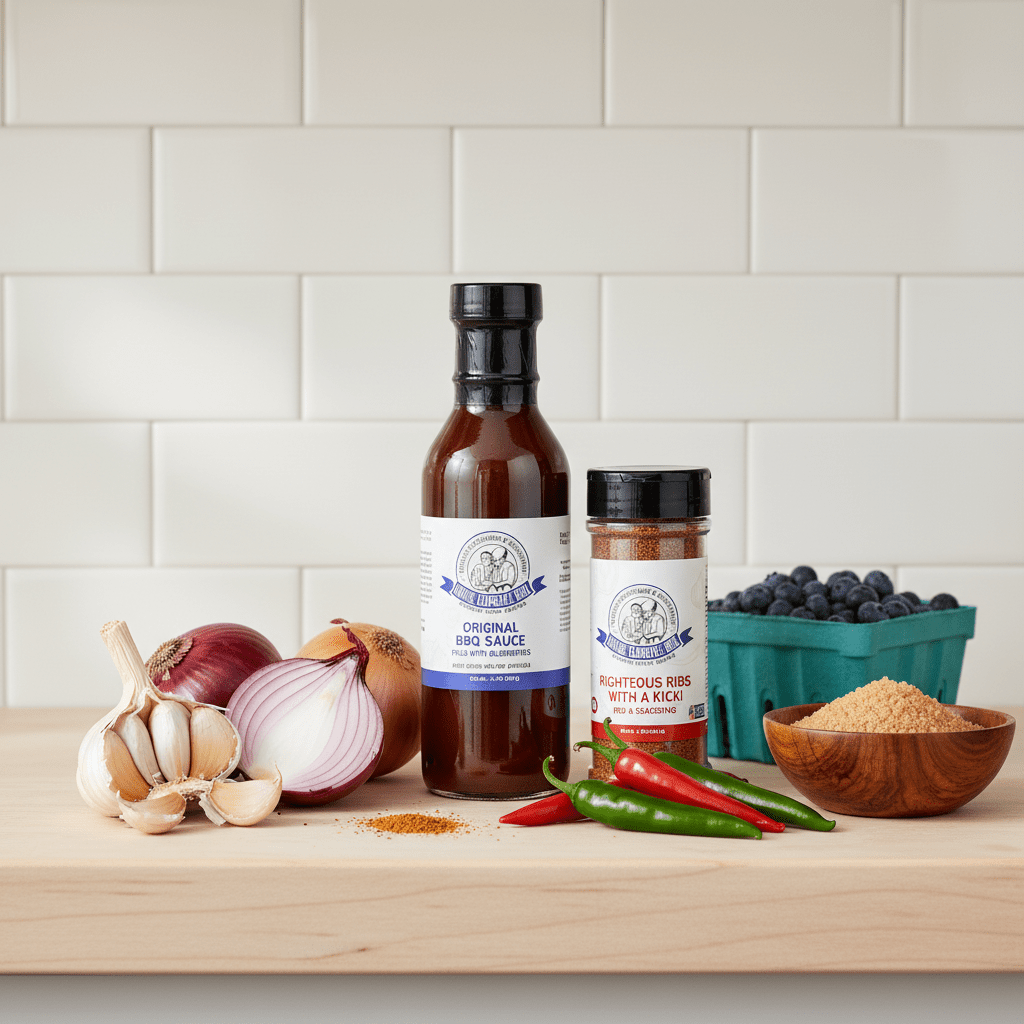 Uncle Clarence BBQ Starter Gift Set – Blueberry BBQ Sauce & Righteous Ribs Rub - Uncle Clarence BBQ