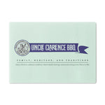 Traditional Barbecue Cutting Board with Uncle Clarence BBQ logo and family heritage design