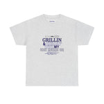 Uncle Clarence BBQ T-Shirt in light grey with fun grill and chill graphic design