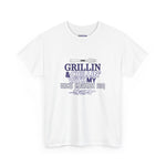White Uncle Clarence BBQ T-Shirt with Grillin and Chillin graphic for BBQ enthusiasts
