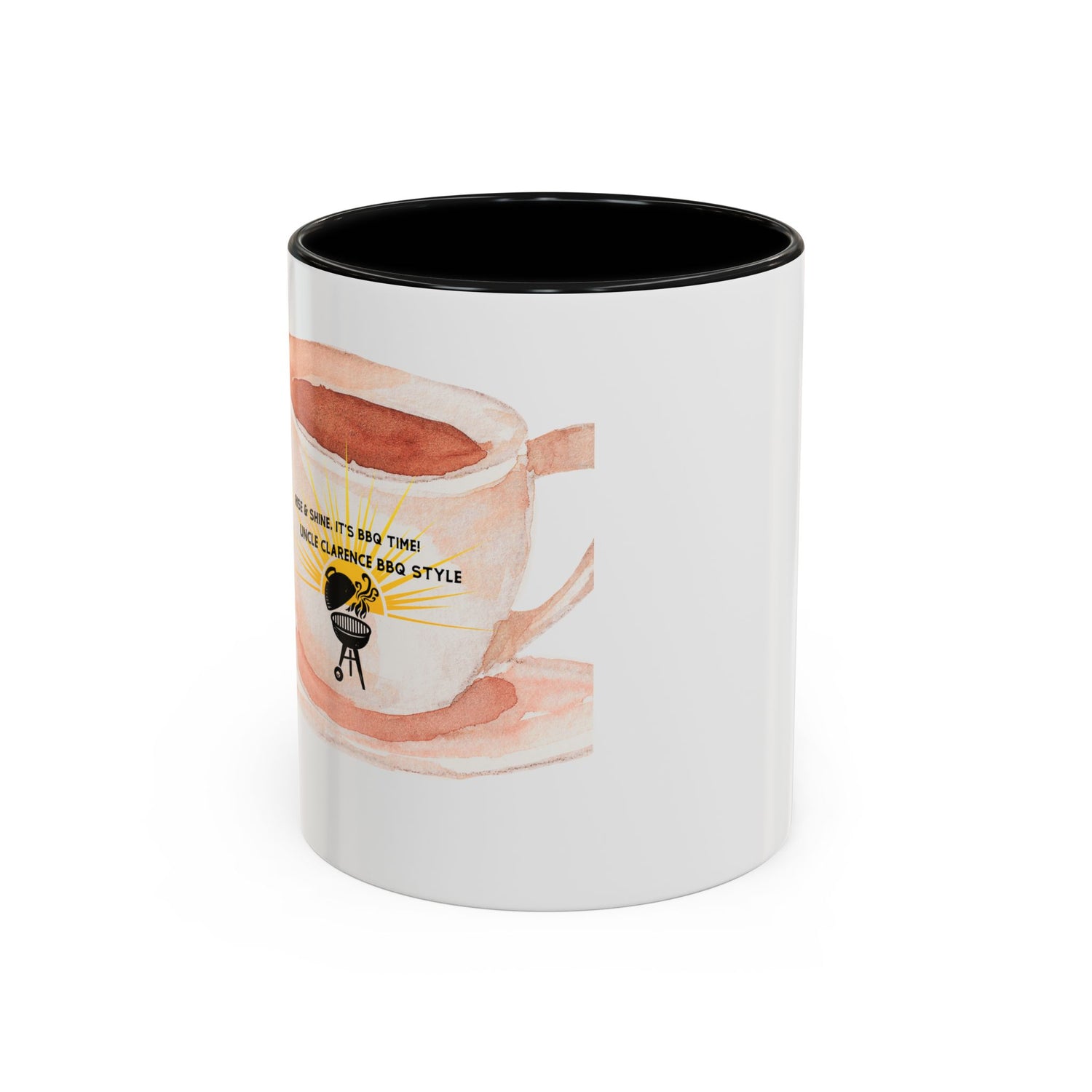 Barbecue themed coffee mug featuring a grill design and fun text for BBQ lovers